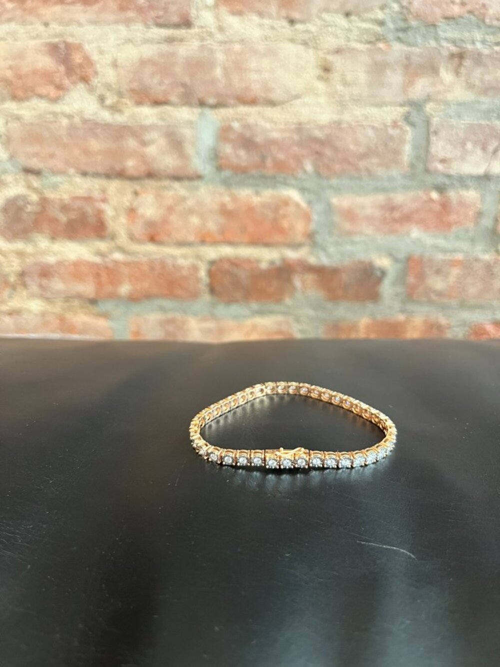 Genuine Natural Diamond Tennis Bracelet in 14k Yellow Gold